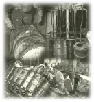 1949: Snapshots of the drum reconditioning operation which was discontinued in the 1960's