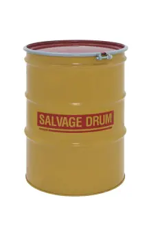 85 Gallon Open Head Salvage Drum With Bolt Ring Closure
