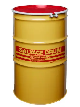 96 Gallon Open Head Salvage Drum With Bolt Ring Closure