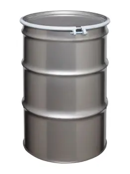55 Gallon Open Head Stainless Steel Drum With Bolt Ring Closure ST5501