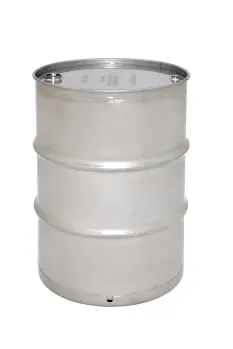 30 Gallon Tight Head Seamless, Crevice-Free Stainless Steel Drum