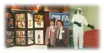 1992: Dan Abrahms (left) and Howard Skolnik (right) at Oil Spill Exhibition in Anchorage, Alaska. Ken Rochman demonstrates the Fast-Tank Spill Control Pool.